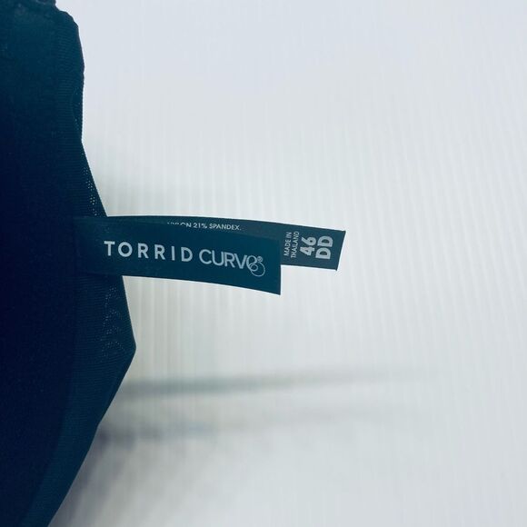 Torrid Curve Perfect T-Shirt‎ Front-Close Lightly Lined Bra Size 46DD 46E Black - Picture 5 of 7